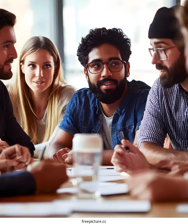 Diverse Team Collaboration in Modern Workplace