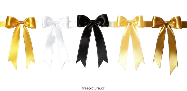 [Transparent Background PNG]Elegant Ribbon Bows in Various Colors