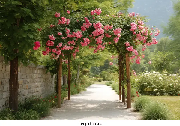 Rose Archway Garden Path