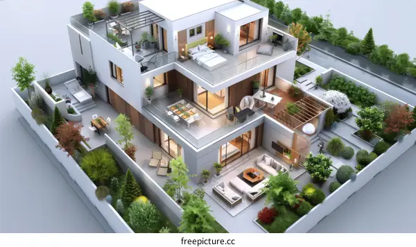 Modern House Exterior Design with Landscaping