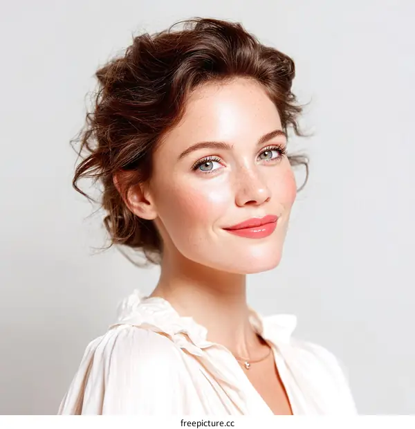 Close-up Beauty Portrait of a Caucasian Woman