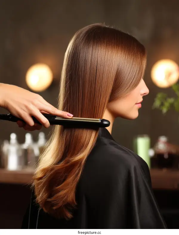 Hair Straightening Service in a Salon