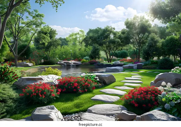 Garden landscape design renderings