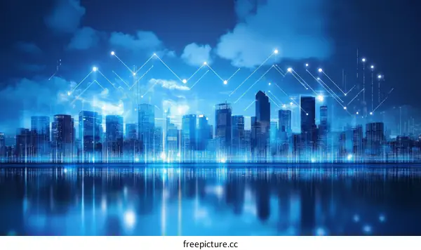 Cityscape Digital Art at Night