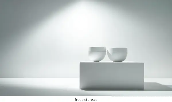 Elegant White Cosmetic Jars Display