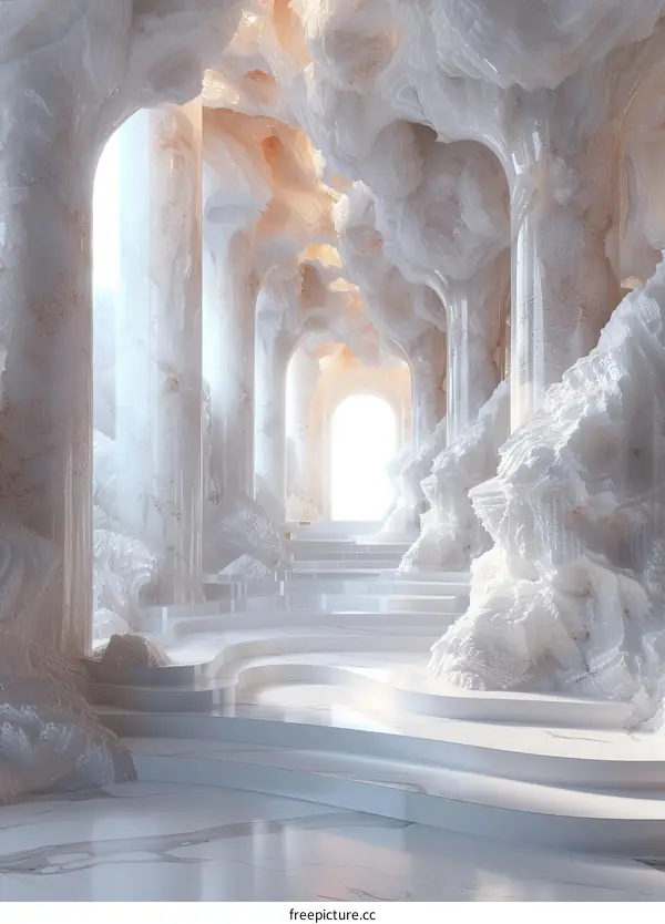 White Cave with Marble Steps