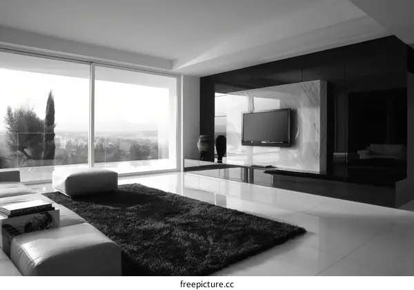Black and White Modern Living Room