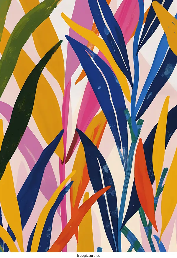 Abstract Floral Illustration with Vibrant Colors