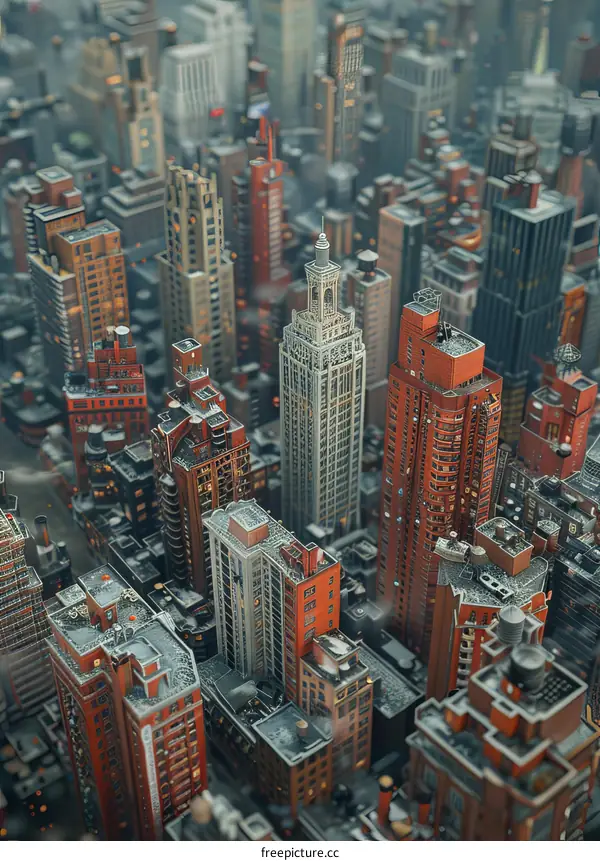 A City's Skyline with Tall Buildings