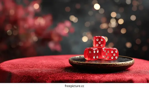 Red Dice on a Dark Tabletop