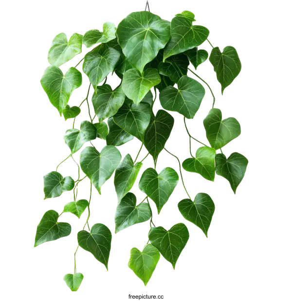 [Transparent Background PNG]Heart-Shaped Leaves Hanging Vines