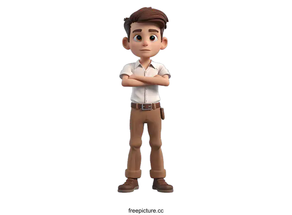 [Transparent Background PNG]3D rendering of a boy