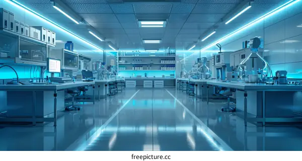 Modern Laboratory with Glassware Equipment