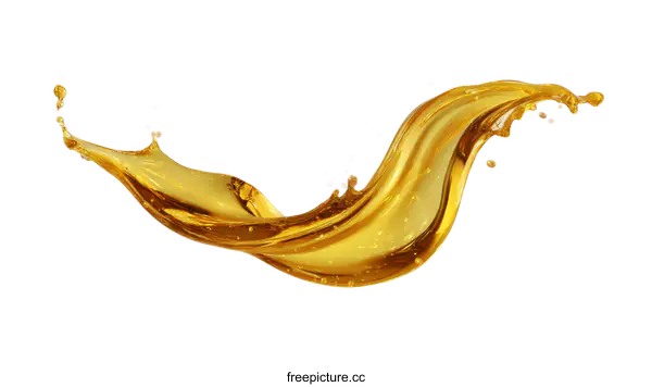 [Transparent Background PNG]Golden Liquid Splashing Dynamically