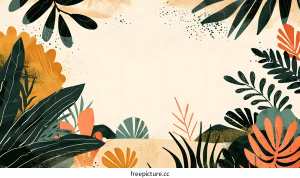 Tropical Leaves and Foliage Abstract Background