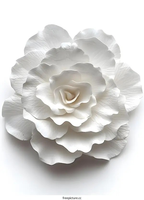 A white rose made of porcelain