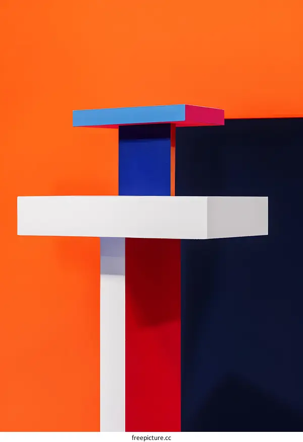 Abstract Minimalist Geometric Shapes Design With Colorful Background