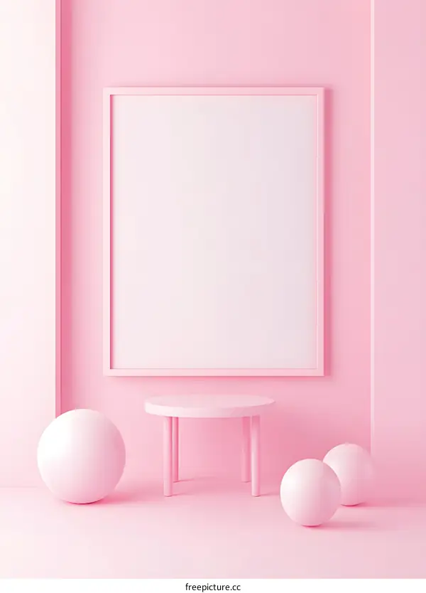 Pink Minimalist Product Display Mockup