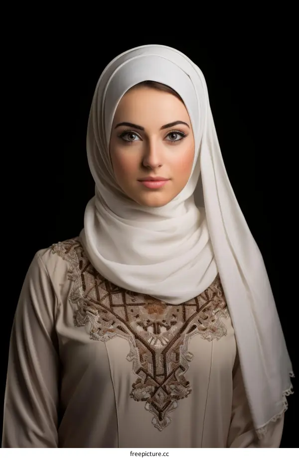 Portrait of a young woman wearing a hijab