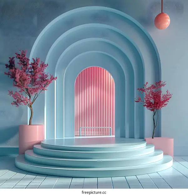 Elegant Cherry Blossom Blossom on Blue Sky Background