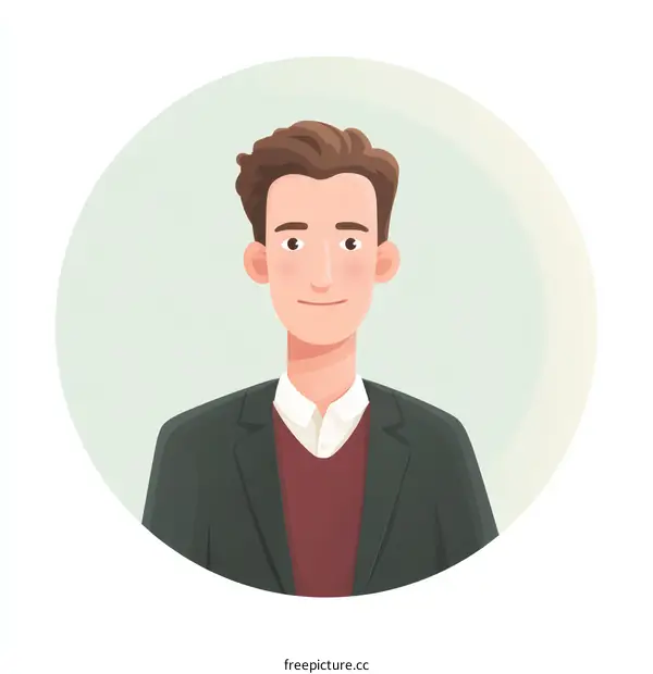 Cartoon Illustration of a Businessman Profile