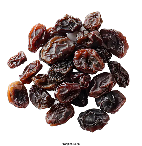 [Transparent Background PNG]Pile of raisins on white background