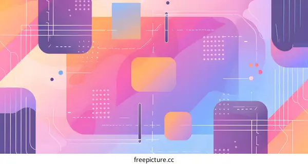 Abstract Geometric Gradient Background with Pink, Blue and Yellow Colors