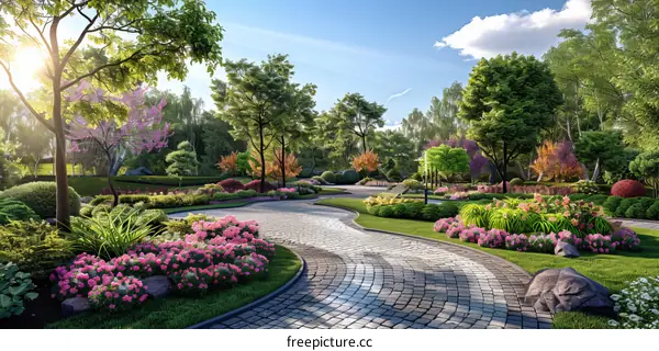 Landscape Design Renderings: Sustainable Garden and Park