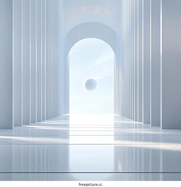 Abstract White Architectural Corridor
