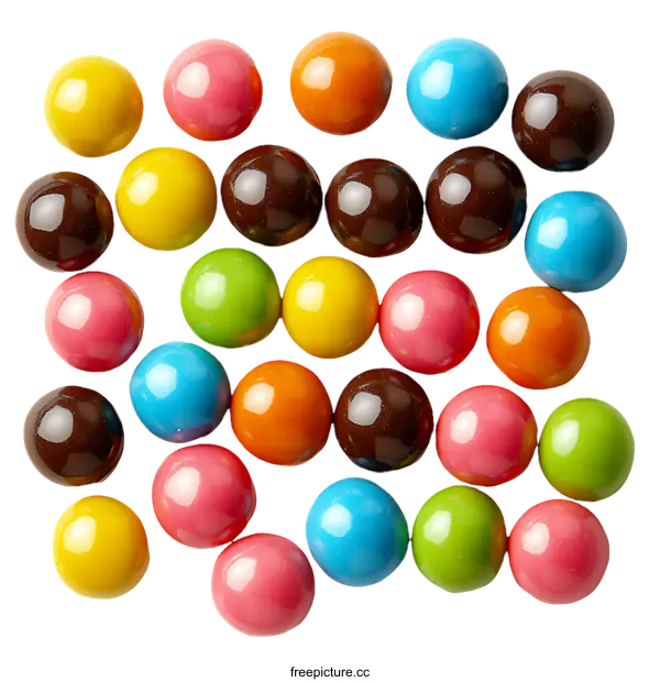 [Transparent Background PNG]Colorful Round Candy Collection on White Background