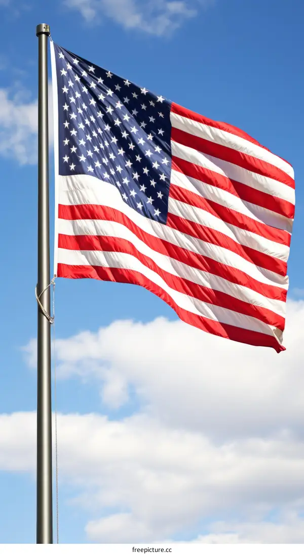 American flag waving in the wind