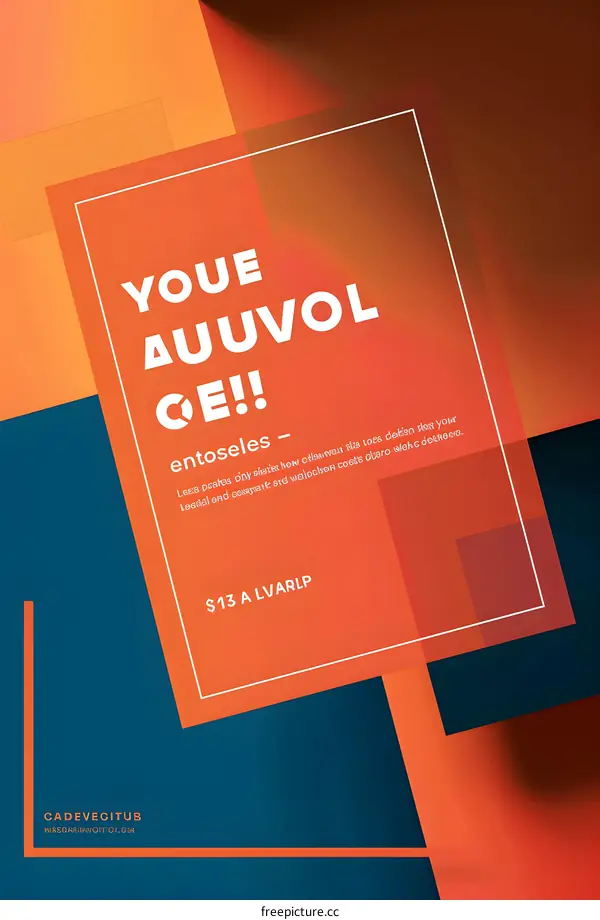 Abstract Geometric Shapes Background Orange Blue Graphic Design