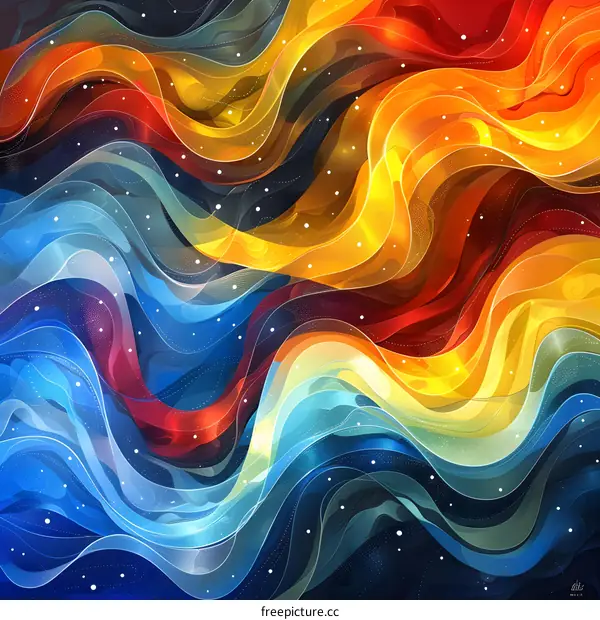 Wavy Multicolor Abstract Painting