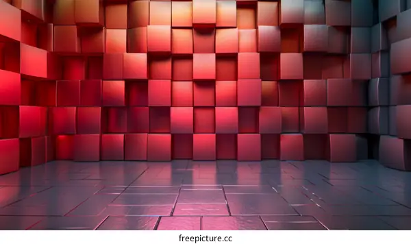 Red and gray 3D room