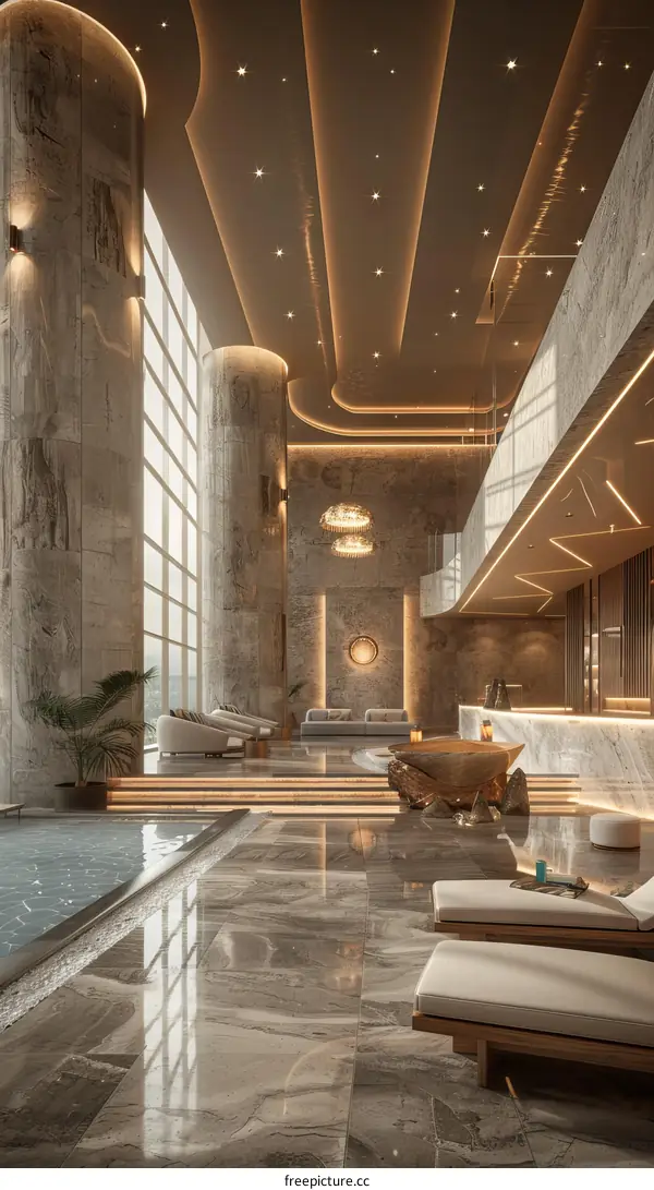 Luxurious Hotel Lobby with Modern Interior Design