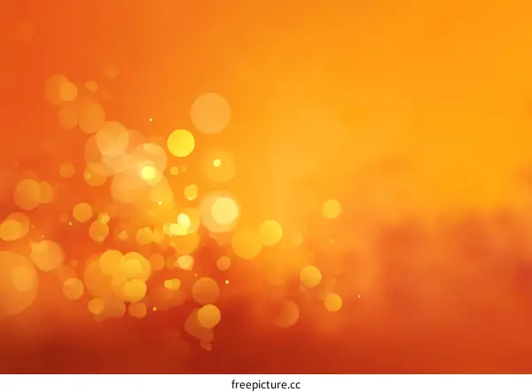 Abstract Orange Background with Bokeh Lights