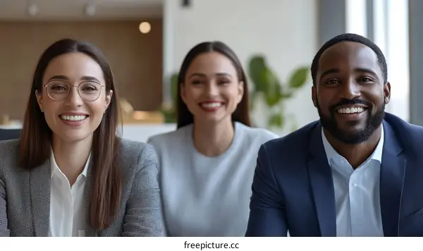 Business People Smiling Portrait in Office