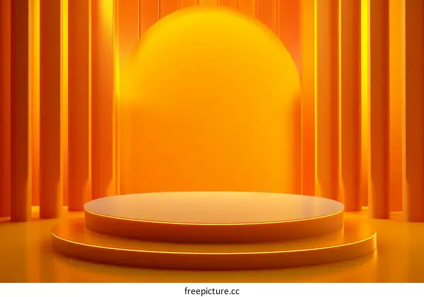 Abstract Orange Geometric Product Display Platform