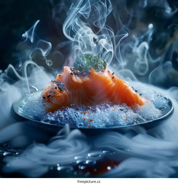 A plate of smoked salmon