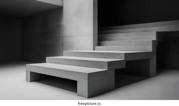 Concrete Stairs Minimalist Architecture Interior Design