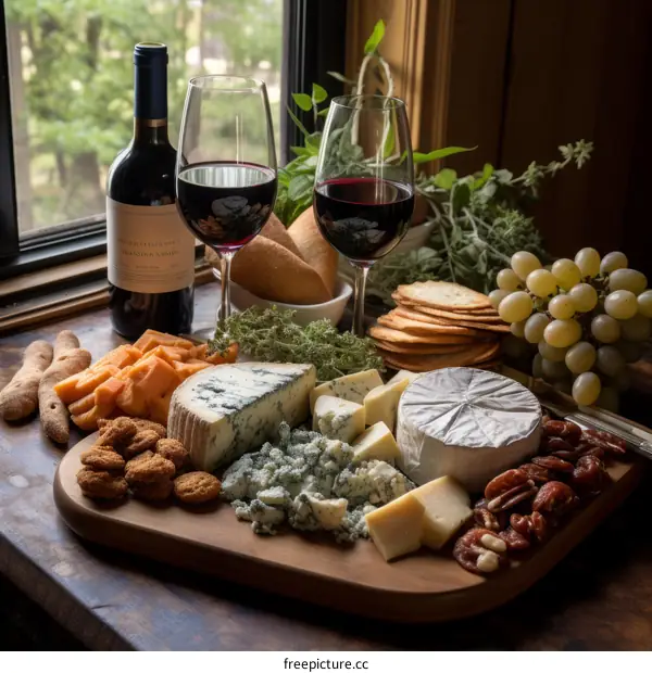 Gourmet Cheese and Wine Board