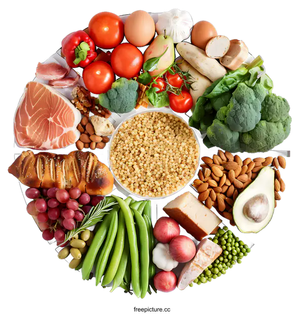 [Transparent Background PNG]Food Group Circle on White Background