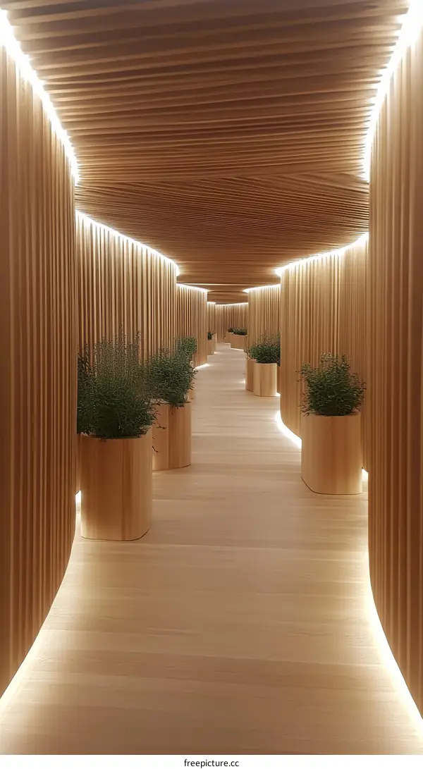 Modern Wooden Corridor Interior Design