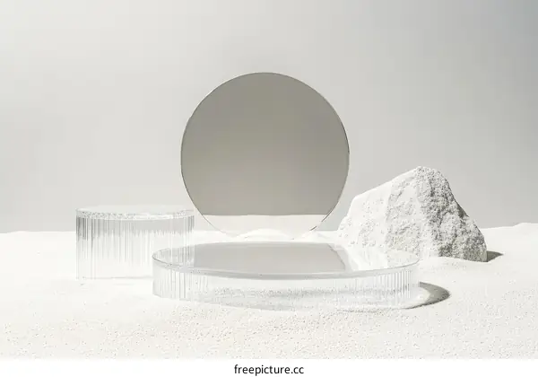 Modern Minimalist Display Stand with Mirror