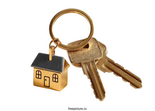 [Transparent Background PNG]House Keys and Home Keychain