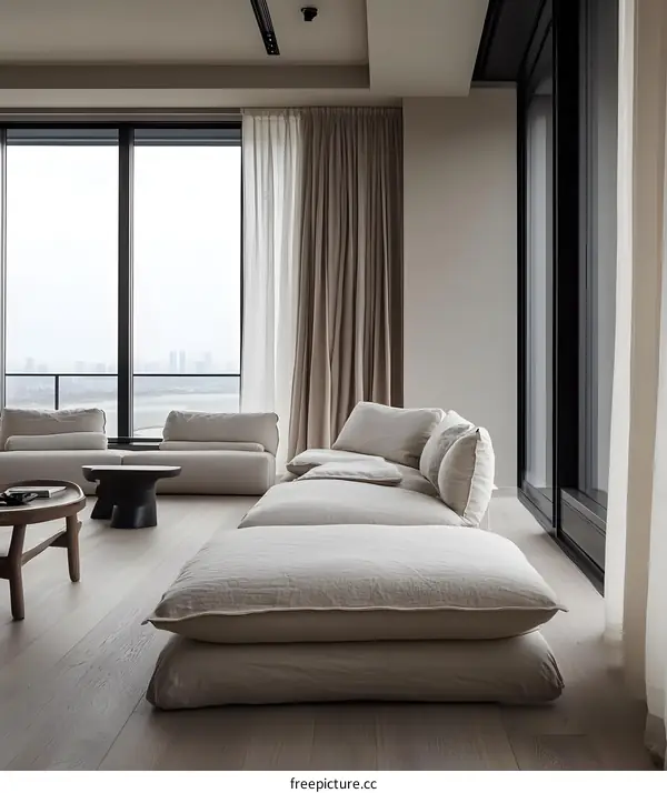 Modern Living Room Interior Design With Large Window