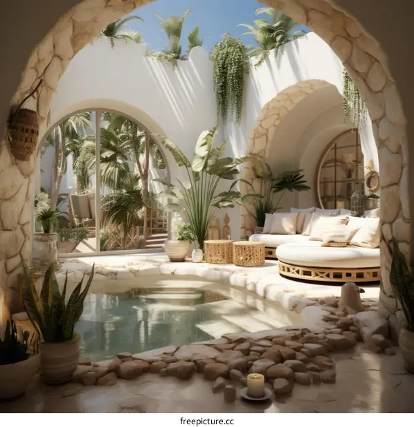 Indoor Pool with Natural Light and Luxurious Design