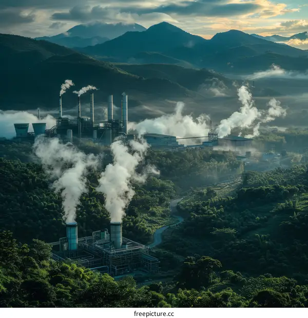 Industrial Pollution in a Mountain Valley