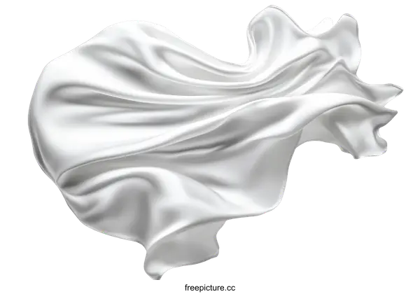 [Transparent Background PNG]Elegant Flowing White Fabric Design