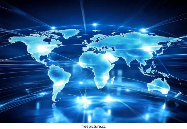 Global Network Connection Map Illustration